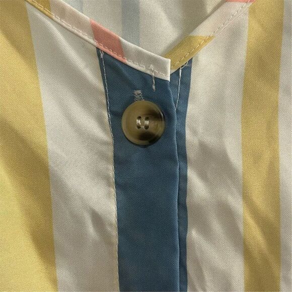 Emery Rose Women's Striped V-Neck Romper Multicolor XL Summer - Picture 7 of 14